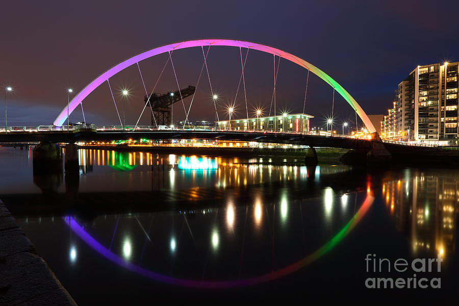 Glasgow Clyde Arc Bridge at Twilight #3 Photograph by Maria Gaellman