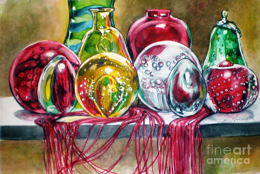 Glass and Tassel #1 Painting by Jane Loveall