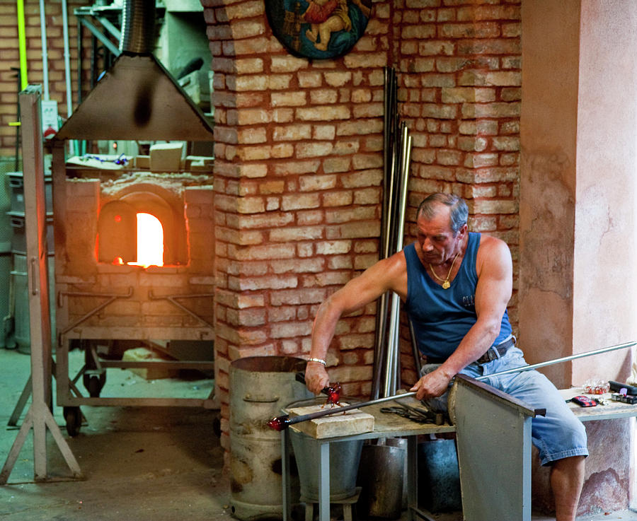 Glass Blower in Murano #1 Photograph by Darryl Brooks