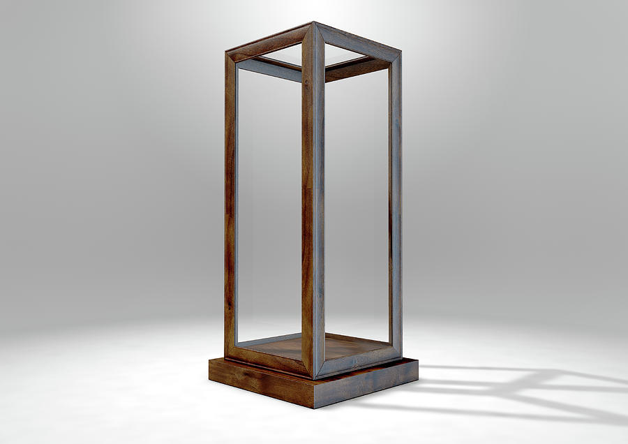 Cube Digital Art - Glass Display Case Verticle #1 by Allan Swart