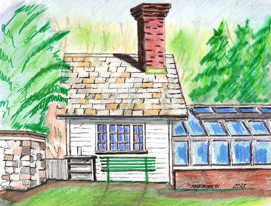 Glen Magna Farms Green House #2 Drawing by Paul Meinerth