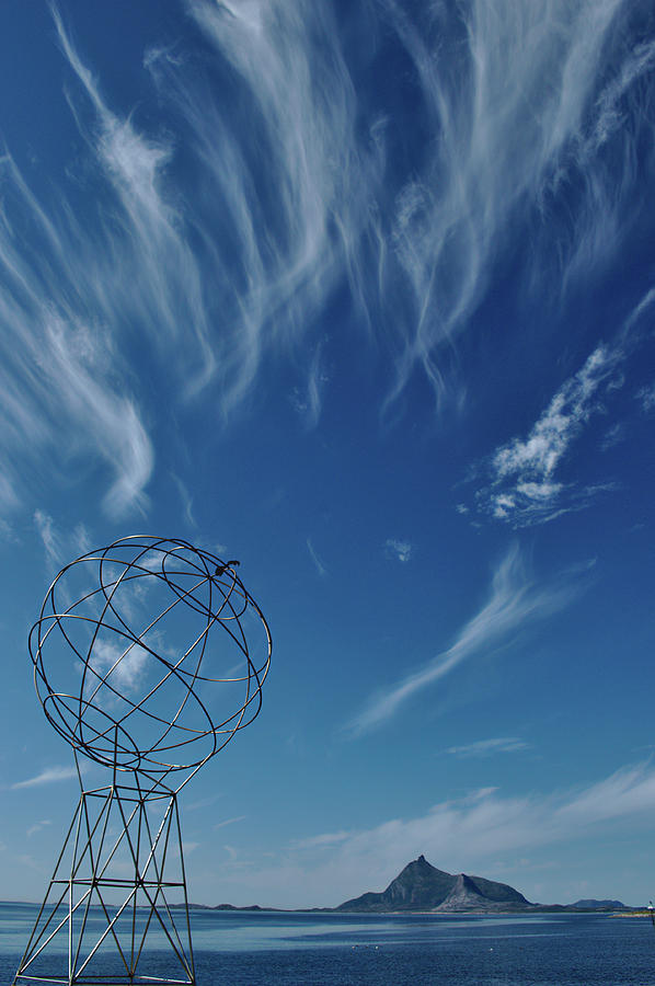 Globe Symbol View  On Sky Background In Norway Photograph