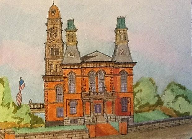 Gloucester City Hall #2 Drawing by Paul Meinerth