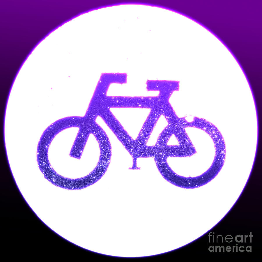 Glowing neon bicycle sign.  #1 Photograph by Humorous Quotes