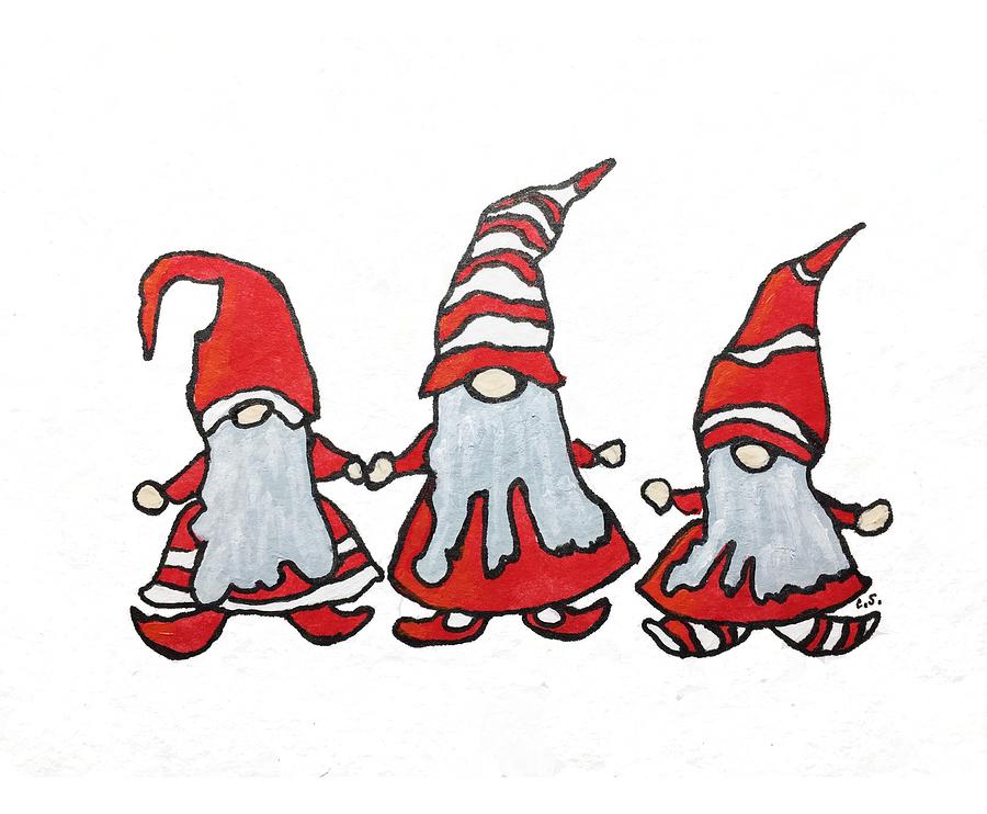 Gnomes #1 Drawing by Cristina Stefan