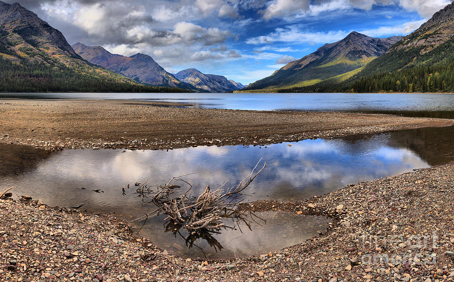 Glacier National Park Photograph - Goat Haunt Mountain Reflections #1 by Adam Jewell