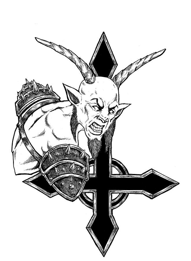 Goatlord of the Cross #1 Drawing by Alaric Barca