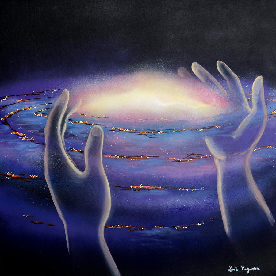 Inspirational Painting - God Created the Universe #2 by Lois Viguier
