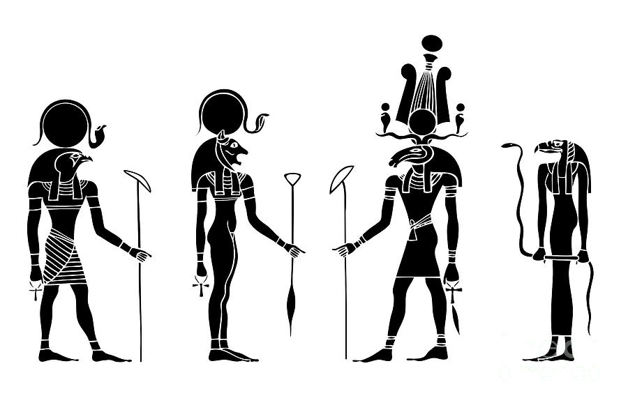 Snake Digital Art - Gods of ancient Egypt #1 by Michal Boubin