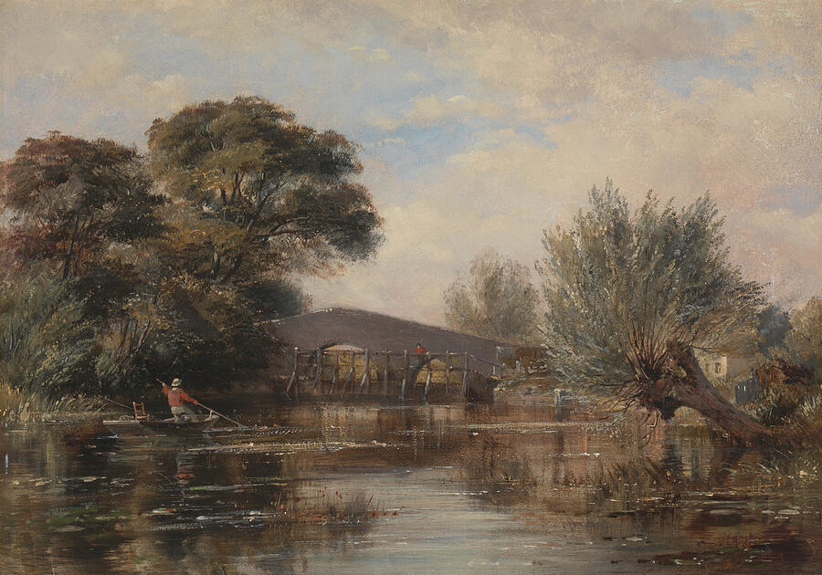 Godstow Bridge near Oxford, from 1835 Painting by Edward William Cooke