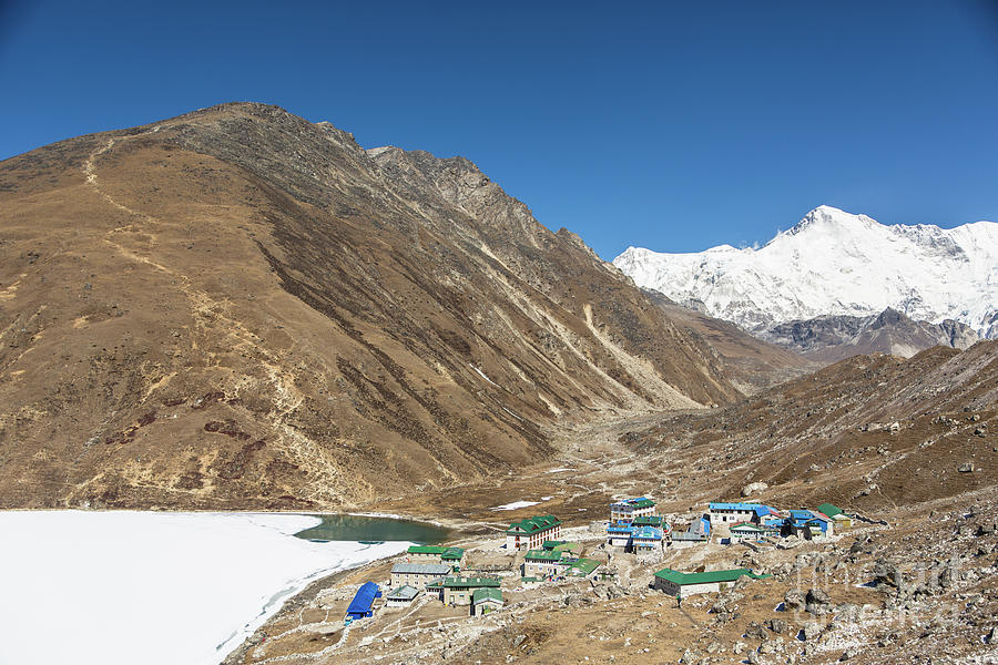 Gokyo village and the frozen lake #1 Photograph by Didier Marti