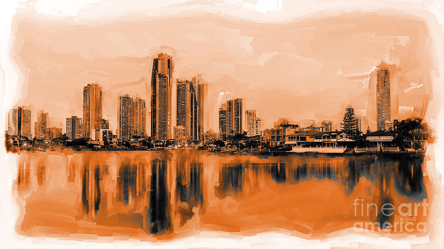 Gold Coast Skyline  #2 Painting by Gull G