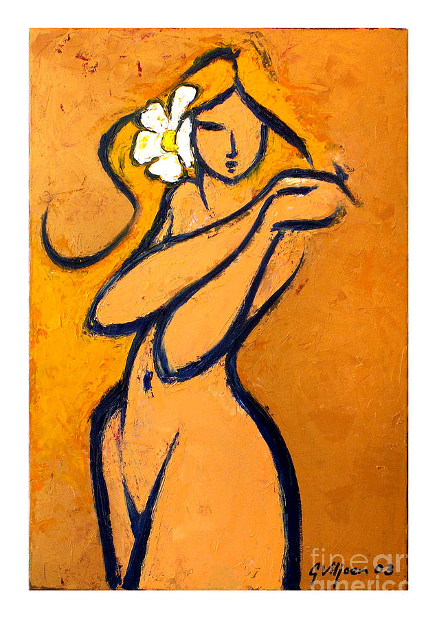 Flower Painting - Gold #1 by Glen Viljoen