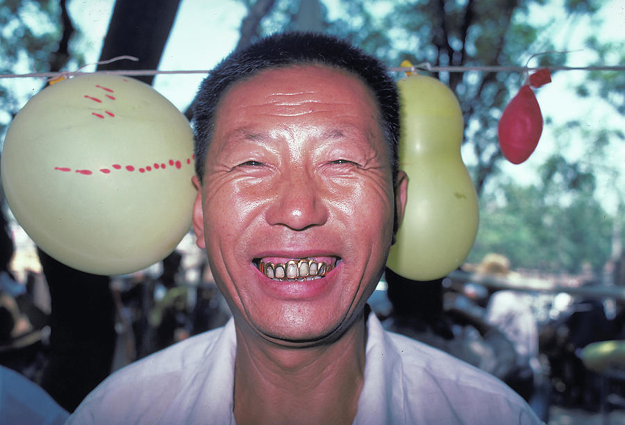 Man Photograph - Gold Teeth in China #1 by Carl Purcell