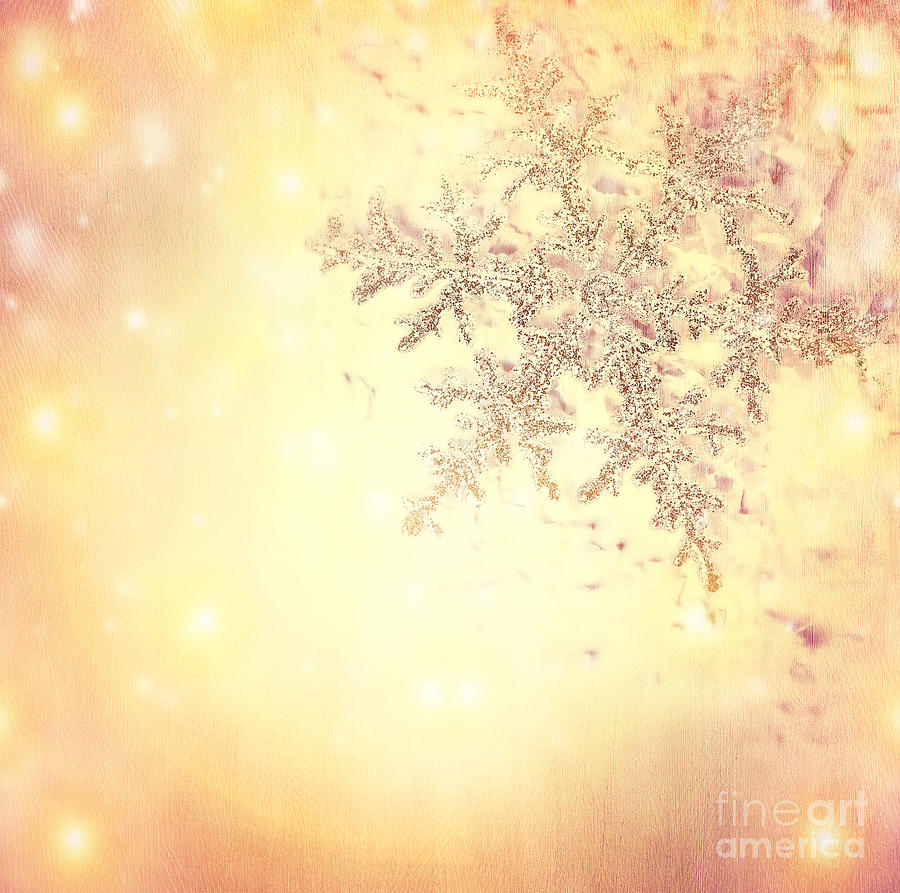 Golden Christmas background #1 Photograph by Anna Om
