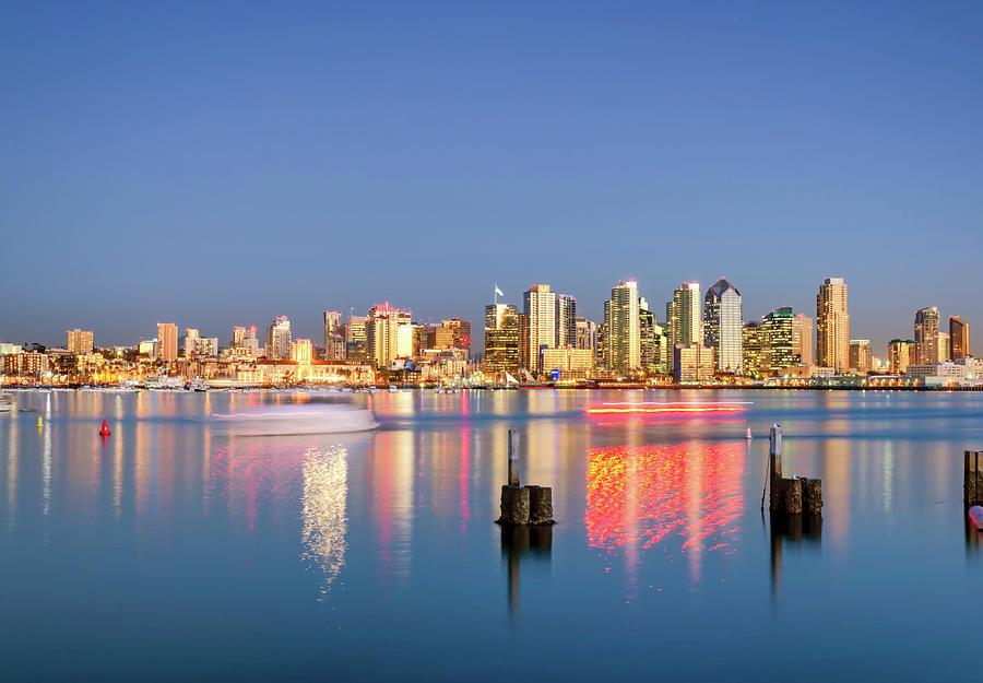 Magical Golden City San Diego Skyline Photograph by Joseph S Giacalone