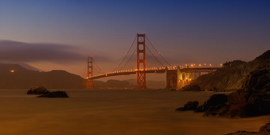 San Francisco Photograph - Golden Gate Bridge at Sunset #1 by Melanie Viola