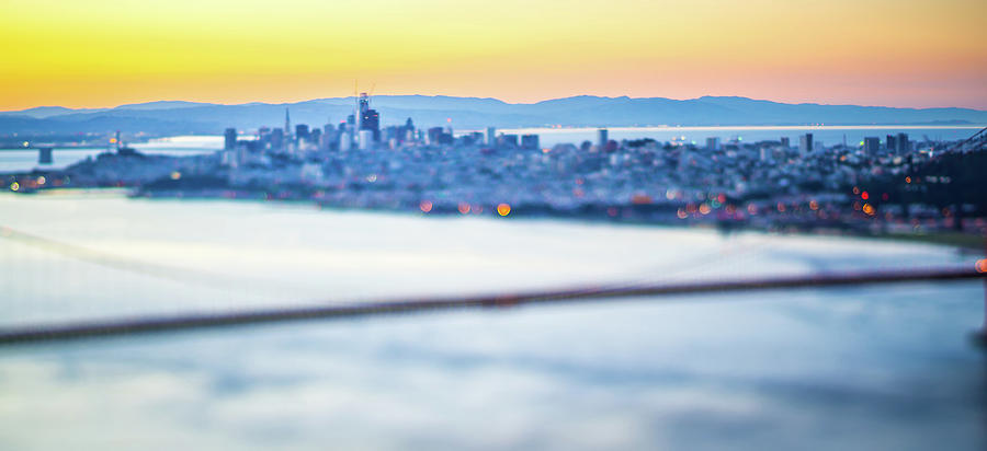 Golden Gate Bridge San Francisco California West Coast Sunrise #1 Photograph by Alex Grichenko