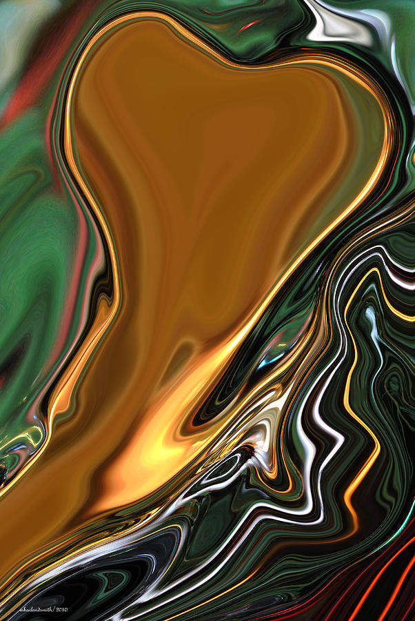 Heart Digital Art - Golden Heart Abstract  #1 by Michelle  BarlondSmith