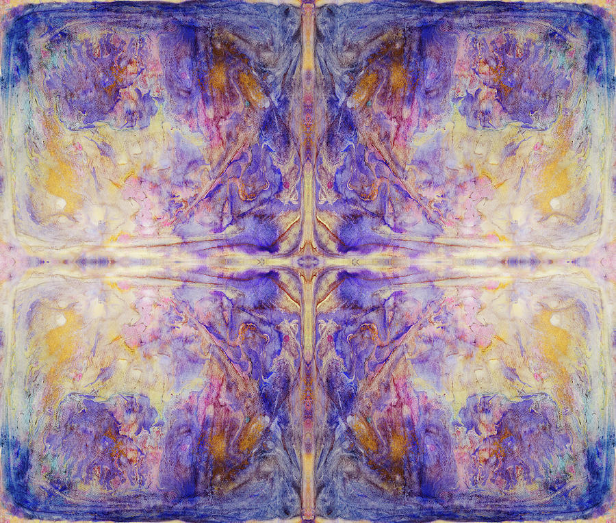 Golden Purple Diamond Cross  Painting by Peter V Quenter