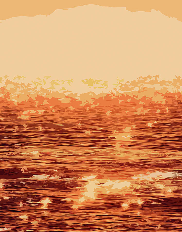 Golden Shining Waters Painting
