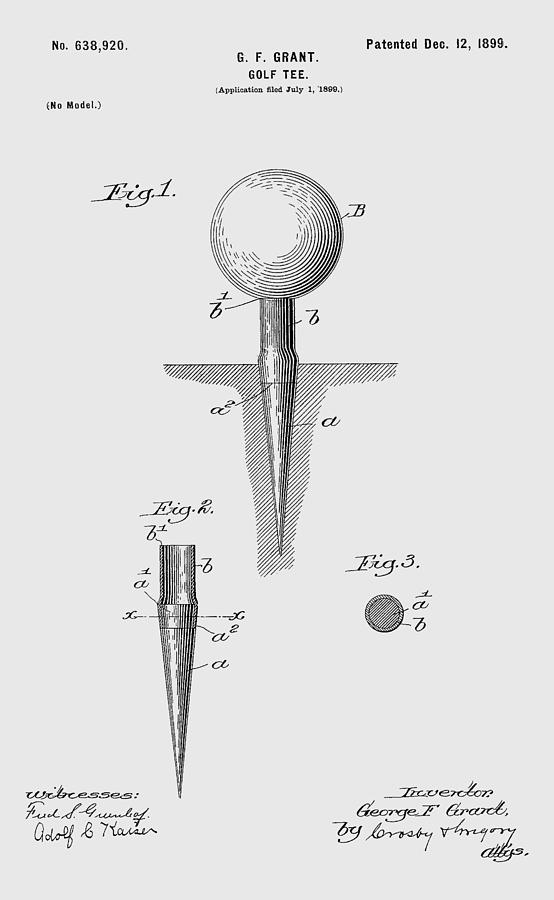 Golf Tee Patent 1899 #2 Photograph by Chris Smith