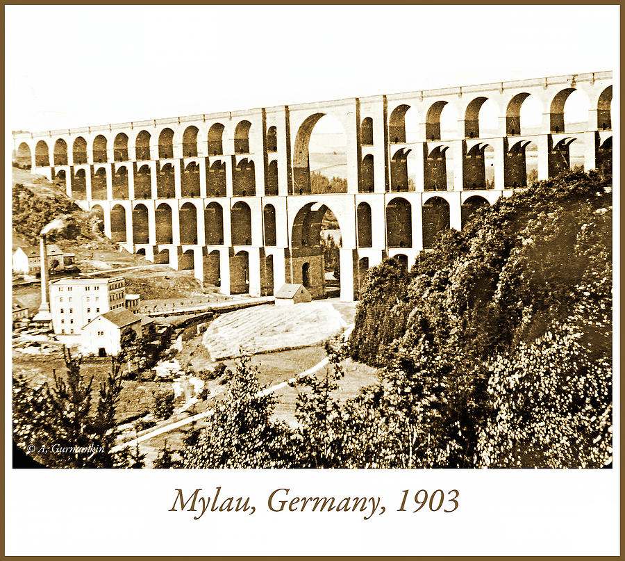 Goltzsch Viaduct Railway Bridge, Mylau, Germany, 1903 Photograph by A Macarthur Gurmankin