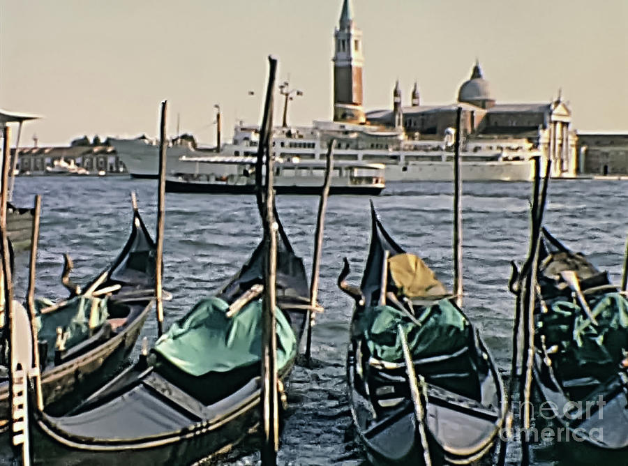 Gondolas boats Venice #1 Photograph by Benny Marty