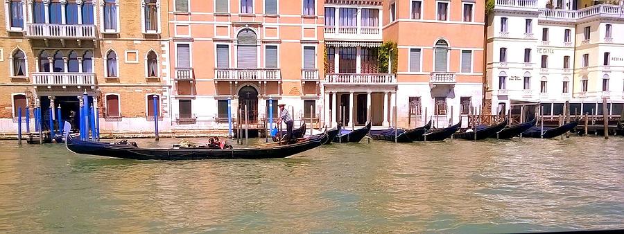 Gondolas on the Grand Canal  Venice #2 Photograph by Rusty Gladdish