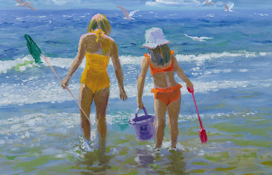 Beach Painting - Gone Fishing  by William Ireland 