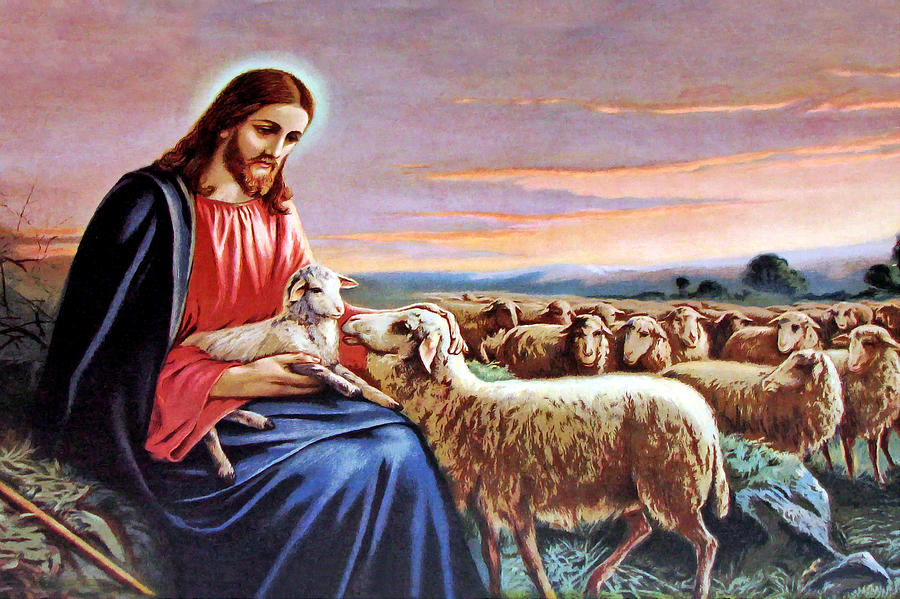 Good Shepherd #2 Painting by Munir Alawi