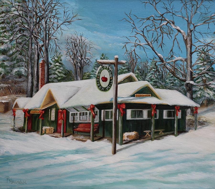 Goodison Cider Mill Painting by Rebecca Hauschild