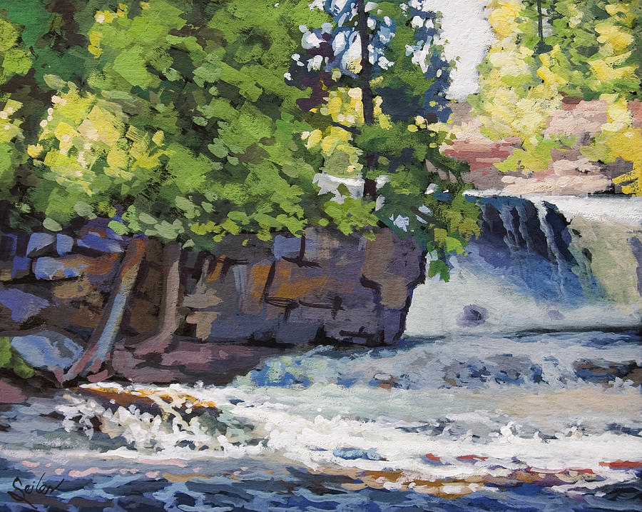 Waterfall Painting - Gooseberry Falls #1 by Larry Seiler