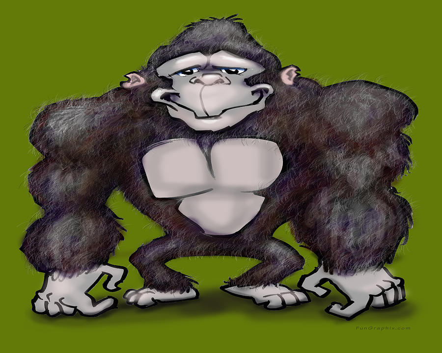 Gorilla #1 Digital Art by Kevin Middleton