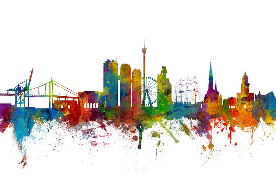 Gothenburg Sweden Skyline Digital Art by Michael Tompsett | Pixels