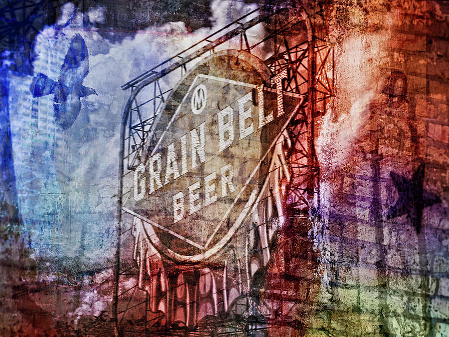 Grain Belt Beer Sign #1 Digital Art by Susan Stone