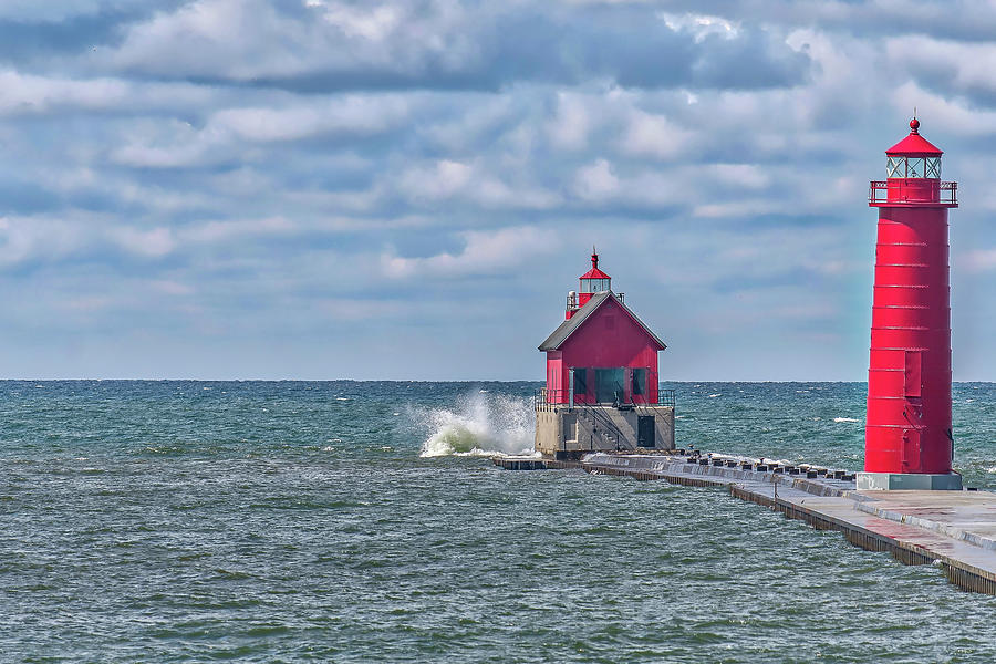 Grand Haven Lighthouses Photograph by Kenneth Van Every - Pixels