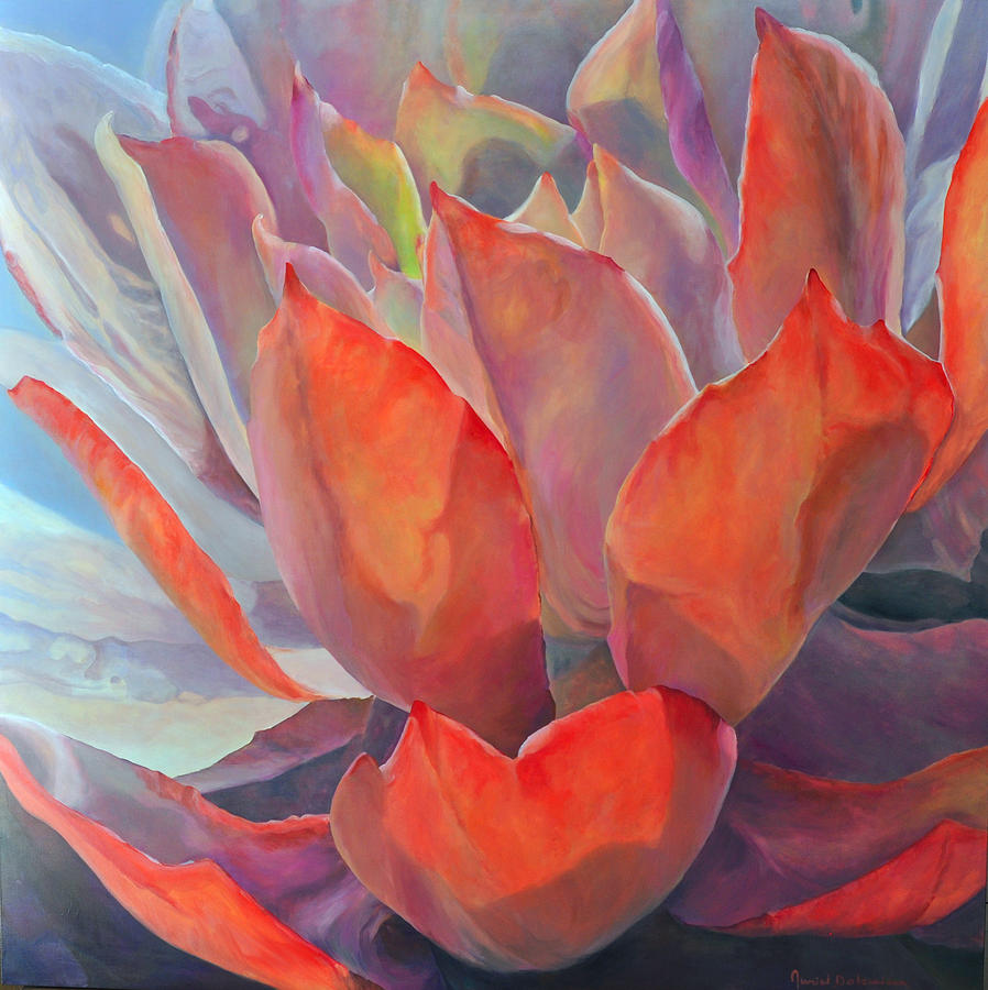 Grand Succulent #1 Painting by Muriel Dolemieux