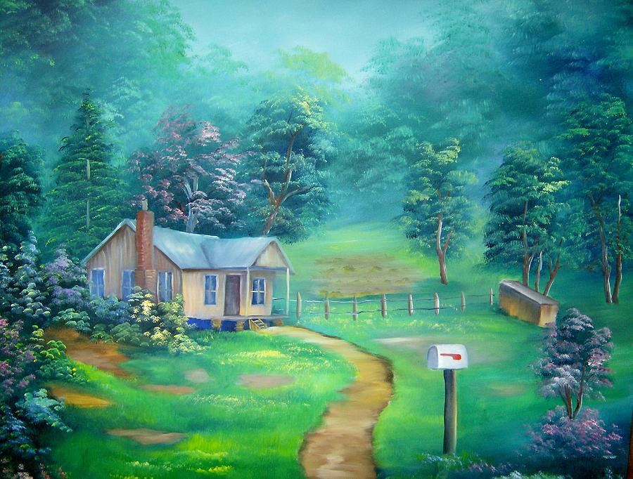Grandpas Cabin #1 Painting by Debra Campbell