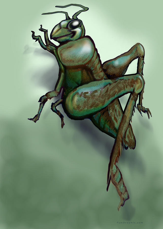 Grasshopper #3 Painting by Kevin Middleton