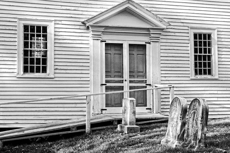 Graveyard Old Country Church Black and White Photo #1 Photograph by Keith Webber Jr