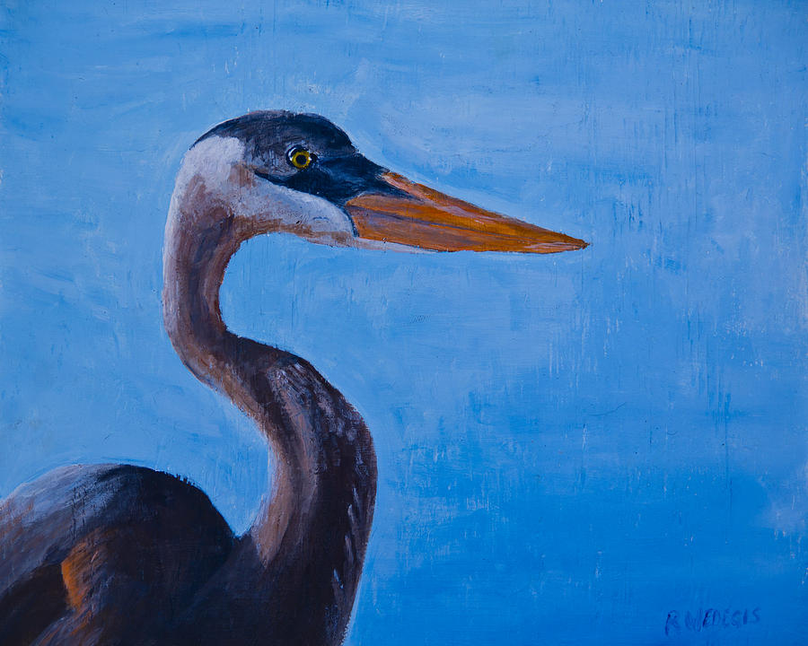 Great Blue Heron Painting by Roger Wedegis | Fine Art America