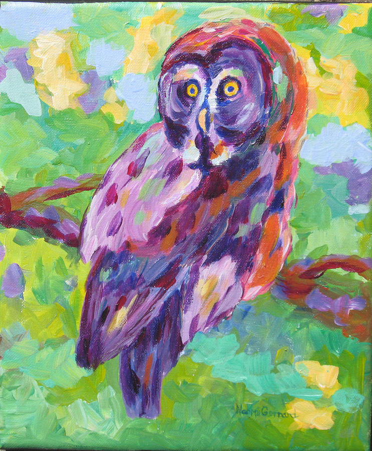 Great Gray owl  #1 Painting by Naomi Gerrard