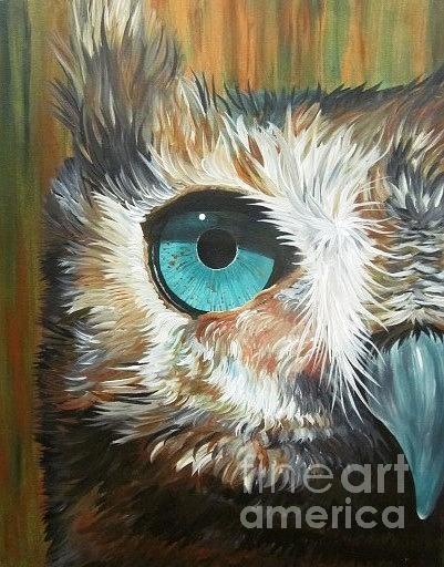 Owl Painting - Great Horned Owl #1 by Chrissy Neelon