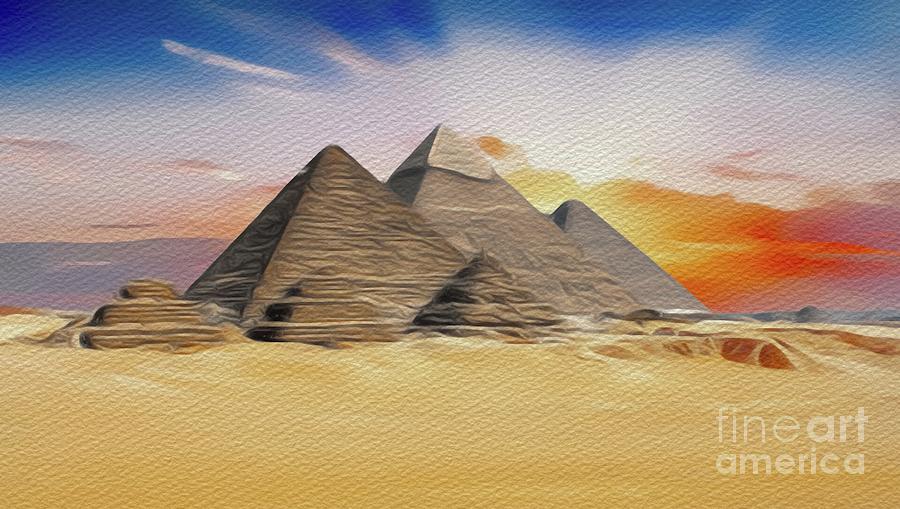Architecture Painting - Great Pyramid of Giza, Egypt #1 by Esoterica Art Agency