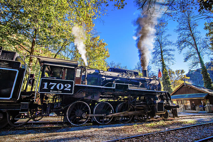 Fall Photograph - Great Smoky Mountains Rail Road Autumn Season Excursion #1 by Alex Grichenko