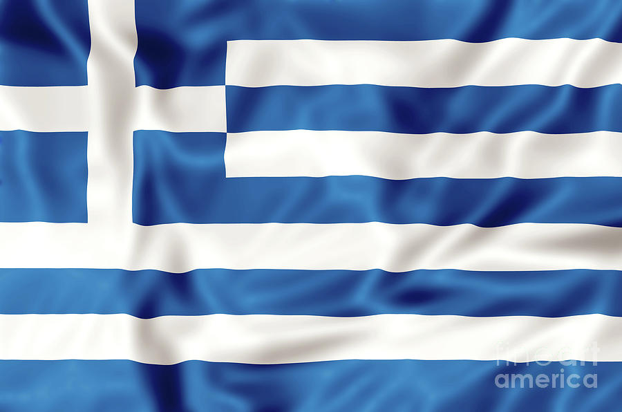 Greece flag #1 Digital Art by Benny Marty