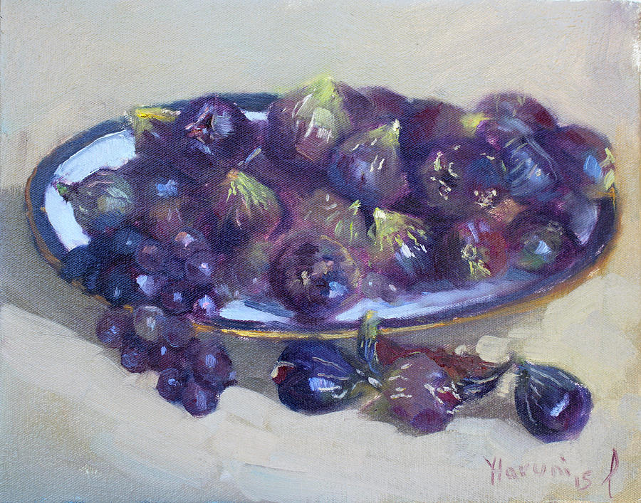 Still Life Painting - Greek Figs #1 by Ylli Haruni