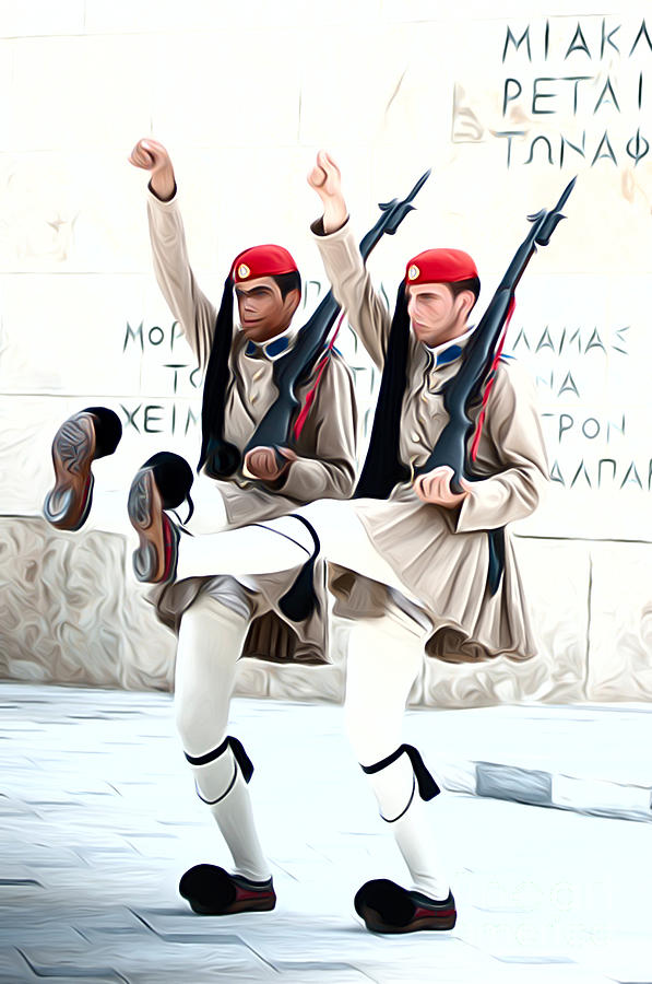 Greek guards #1 Photograph by Andrew Michael
