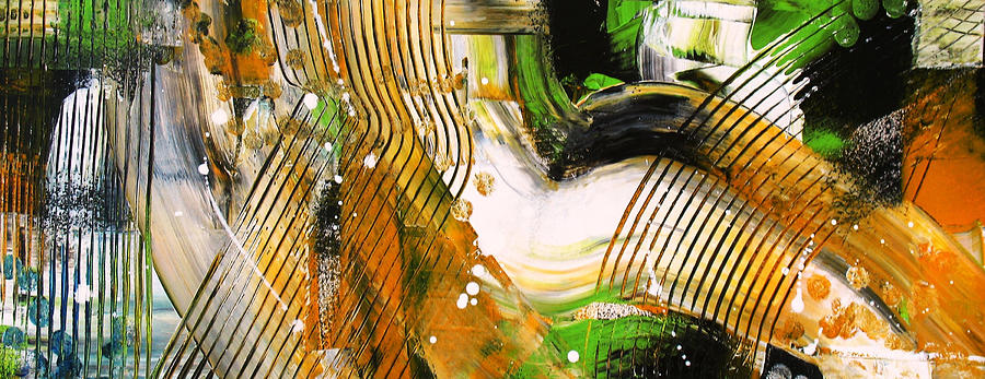 Green Abstract cr Painting by Louise Adams